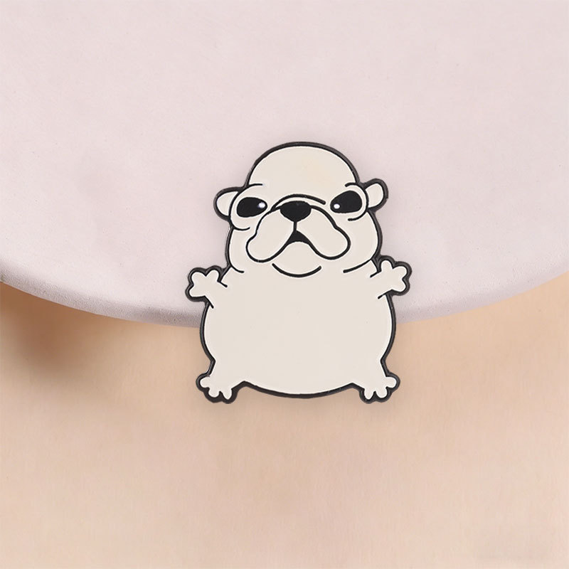 น่ารัก Chibi French Bulldog เคลือบ Pin น่ารัก Pug สัตว์เข็มกลัดสําหรับ Kawaii สไตล์คนรักป้ายปกสําหรับสวมใส่ทุกวัน