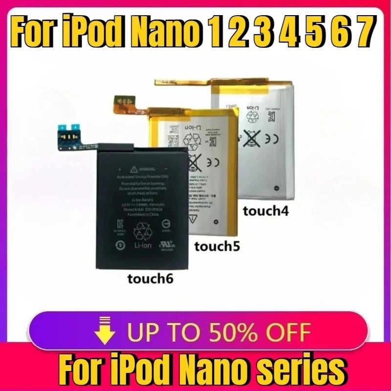 ใหม่คุณภาพสูงเปลี่ยนแบตเตอรี่สําหรับ iPod Nano 1 2 3 4 5 6 7 touch4 touch5 touch6 Generation 2 Gen 2