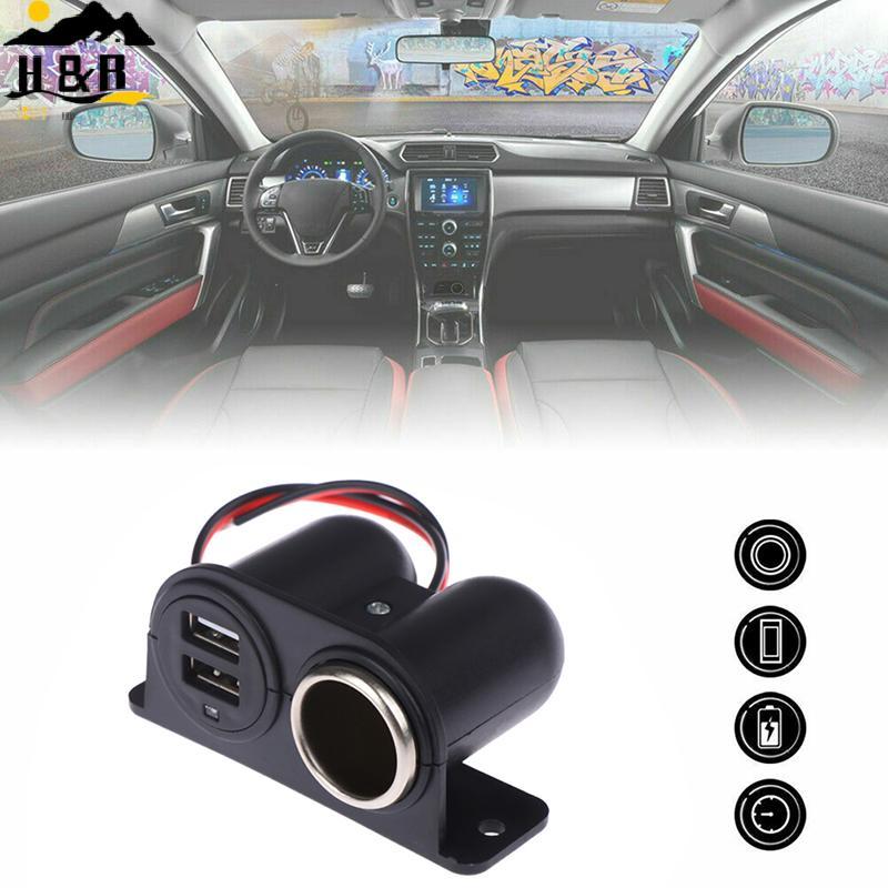 H&B 12V / 24V Power Outlet 2x USB Charger Car Plug Tru {th}