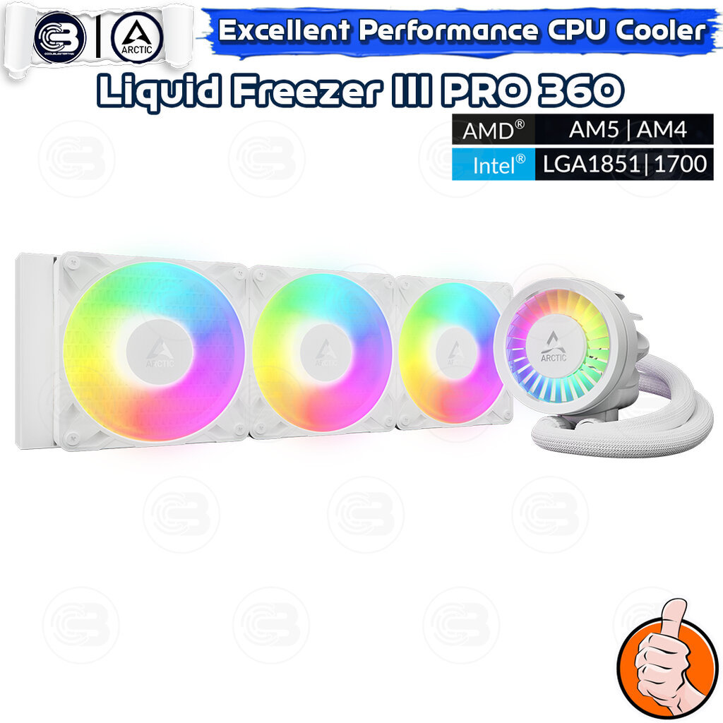[CoolBlasterThai] ARCTIC Liquid Freezer III Pro 360 A-RGB White (All-In-One CPU Water Cooler) (LGA1851/1700/AM5/AM4)