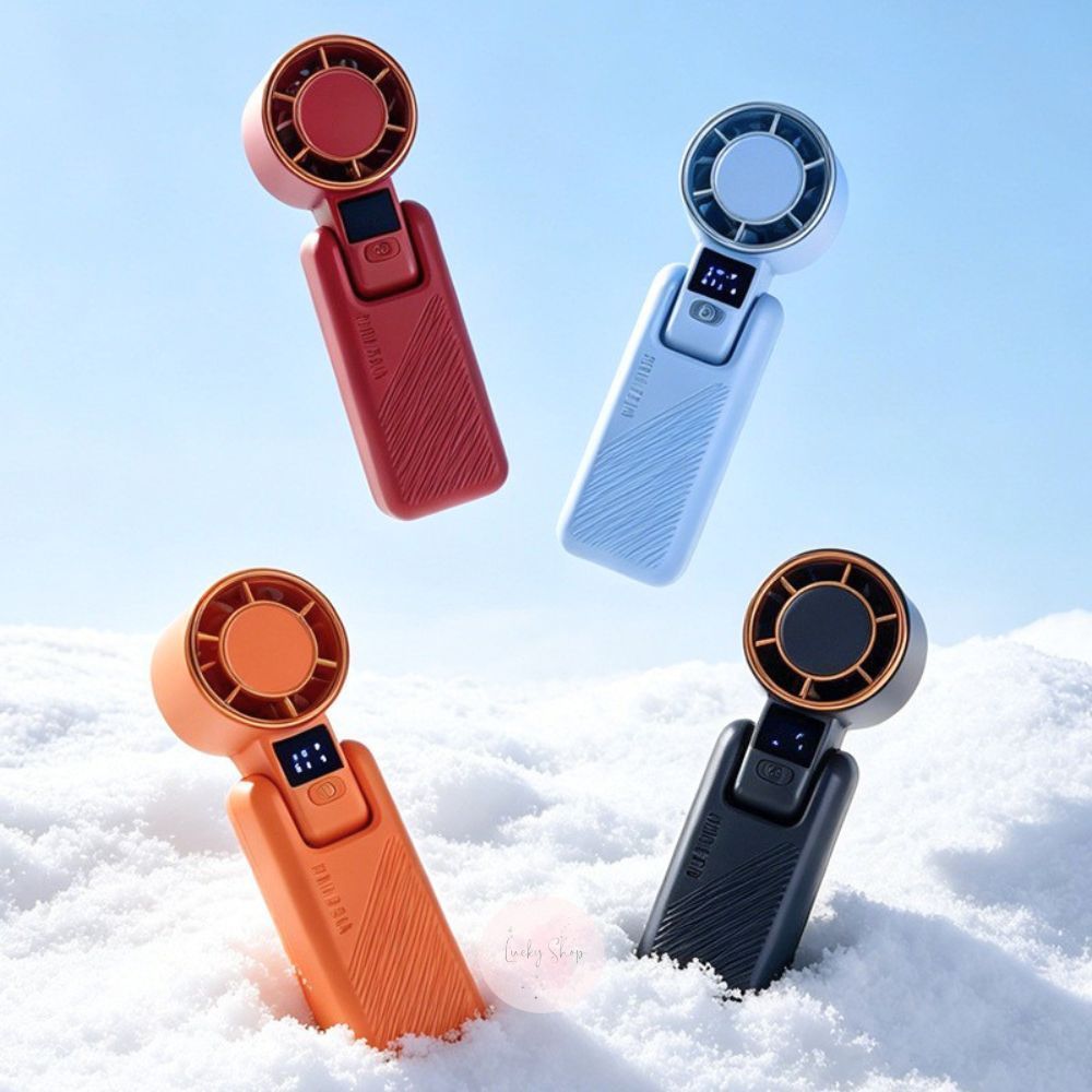 พัดลมพกพา พัดลมพับได้ 500 mAh แรงลม 100 ระดับ น้ำหนักเบา พกพาสะดวก สีสันสดใส