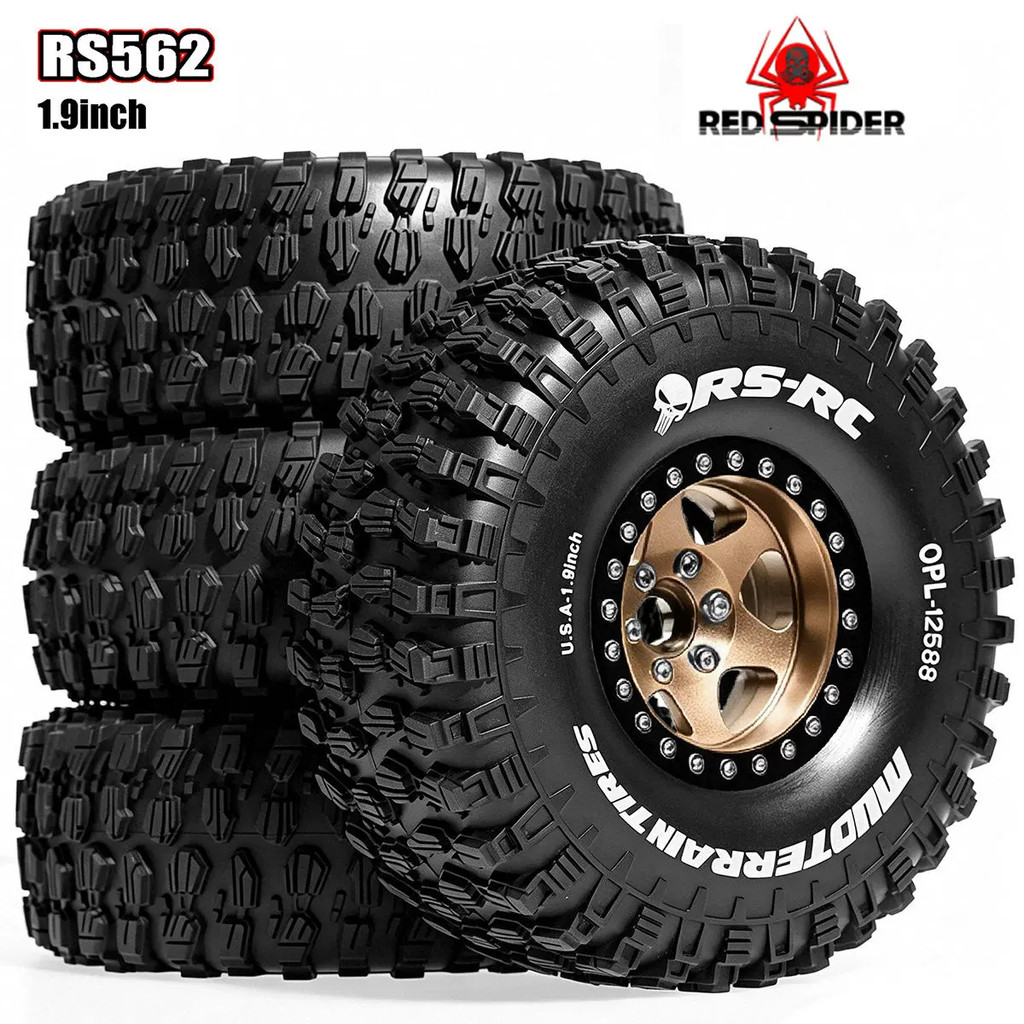 4 ชิ้น 115 มิลลิเมตร 1.9 Beadlock ล้ออลูมิเนียมยาง 12 มิลลิเมตร Hex สําหรับ 1/10 RC Crawler รถ Axial SCX10 Wraith RR10 Traxxas TRX4