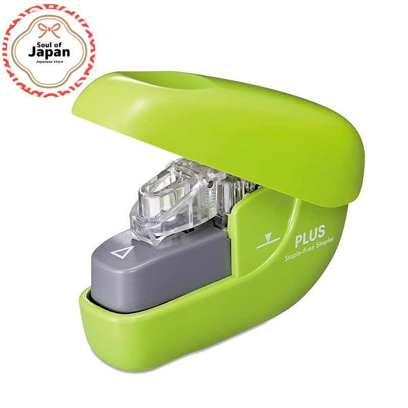 Plus No-Staple Stapler Paper Clinch Green SL-106NB【Direct from Japan】