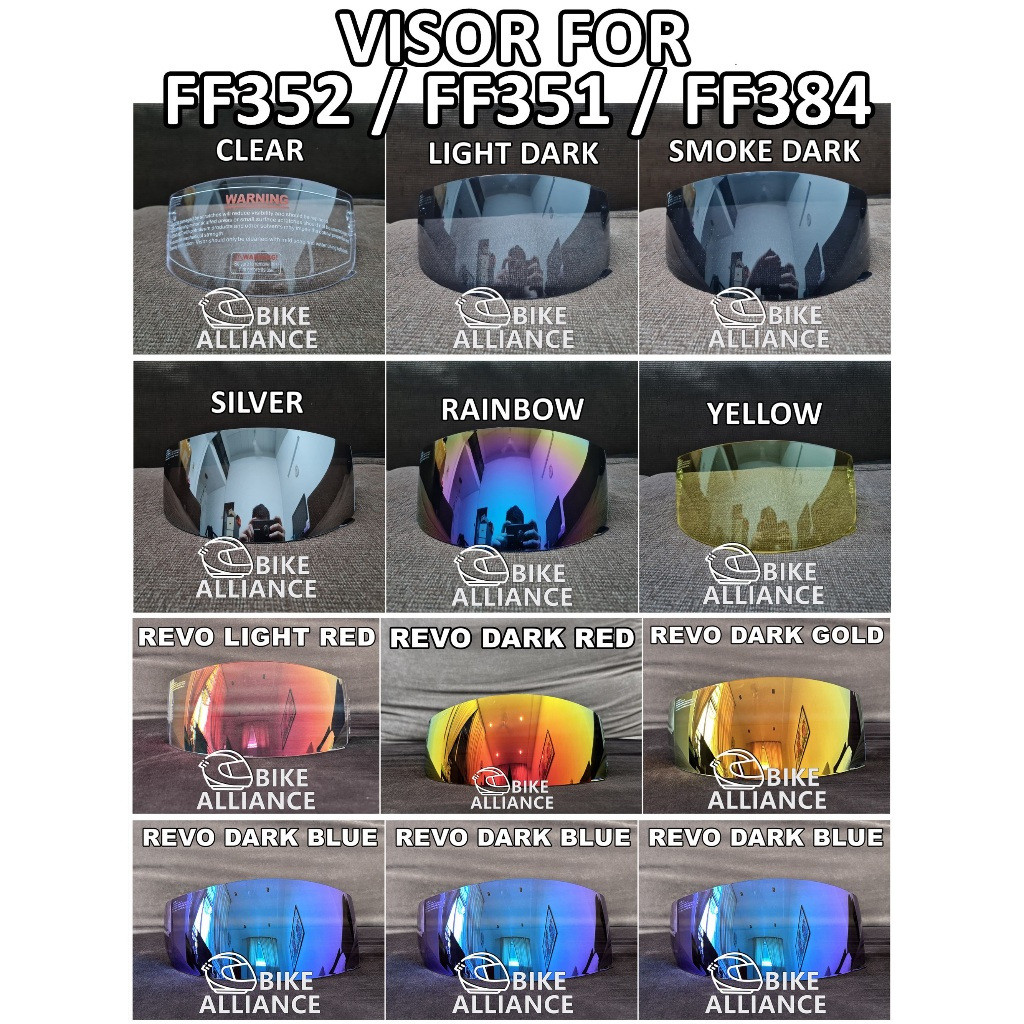 2025NEWREADY STOCK VISOR HELMET สําหรับ FF352 FF351 FF384 352 351 384 HALF HELMET RAINBOW BLUE TRANS