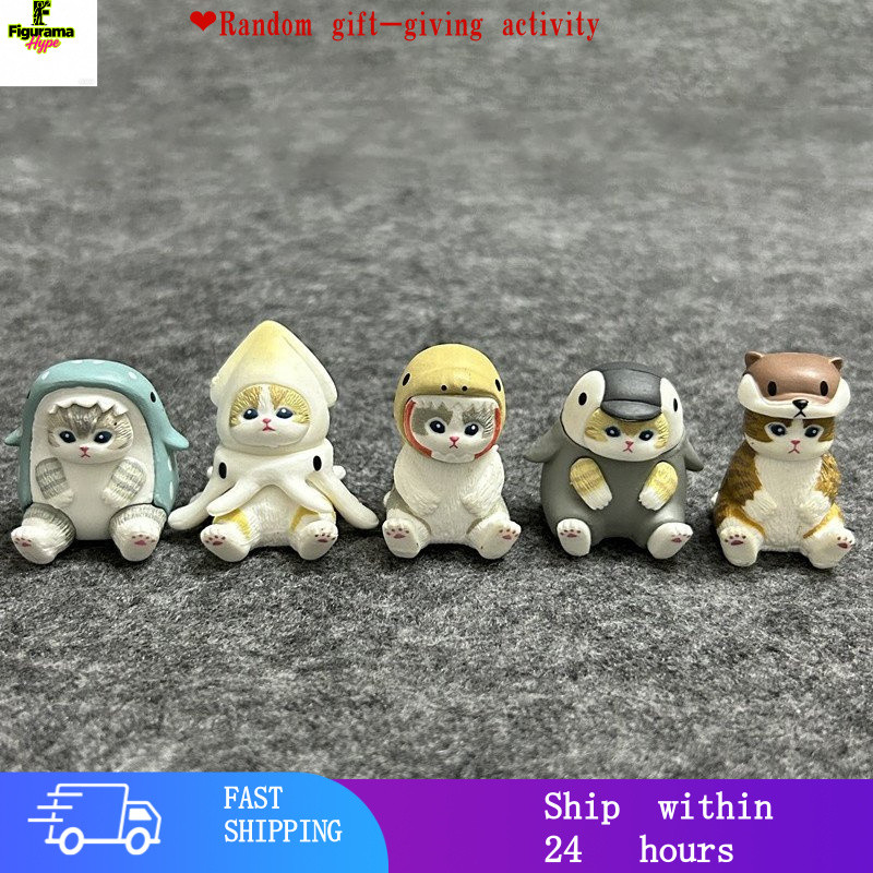 ไม่มีกาว 5 ชิ้น/เซ็ต 4.5 ซม. Mofusand การ์ตูนอะนิเมะ Shark Cat Squid Cat Penguin ไดโนเสาร์ Marine Li