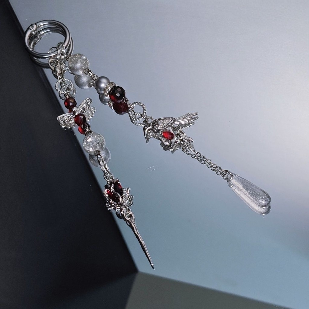 Love and Deepspace Sylus SilverwingFiend Charm | คริสตัลสีแดงกุหลาบโทรศัพท์/กระเป๋าอุปกรณ์ต่อพ่วง | สินค้าอนิเมะ Otome Game Merch - รูปที่ 3