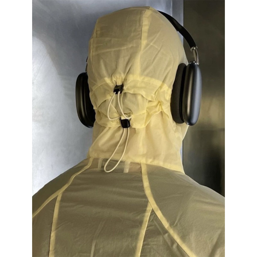 PAF 5.0 Beige ขนาด 23 สวมกระชับ เสื้อกั๊กฮู้ดแบบสายคล้องคอทำจากไนลอน สำหรับผู้ชายและผู้หญิง