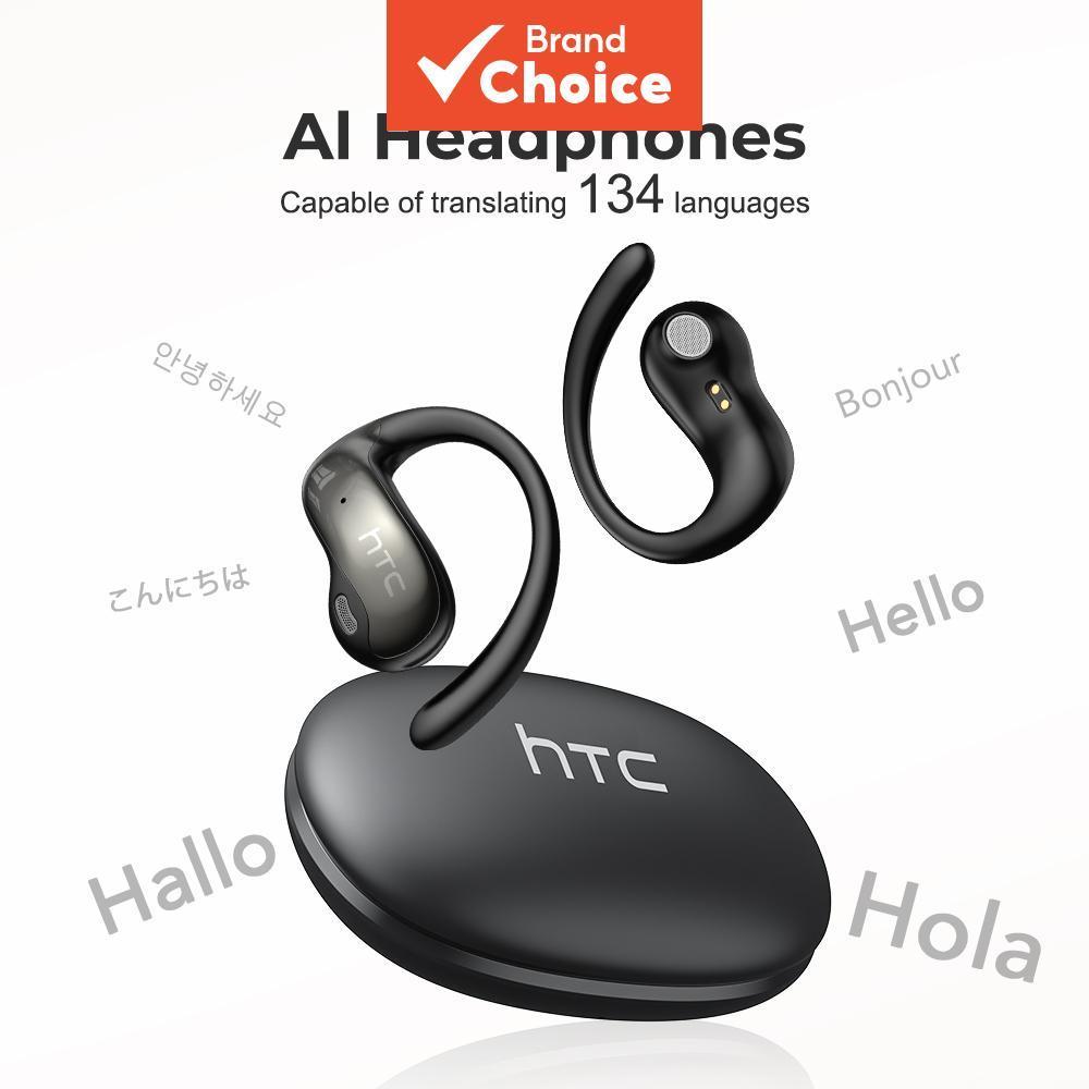 HTC NE19 หูฟังเอียร์โฟน AI แปลภาษา HIFI หูฟังบลูทูธตัดเสียงรบกวน กันน้ํา IP54 สําหรับเล่นกีฬา ไร้สาย