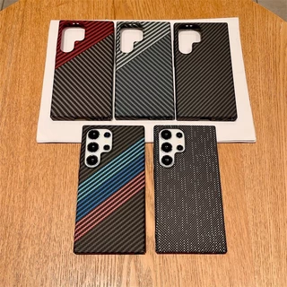 เปลือกแม่เหล็กคาร์บอนไฟเบอร์บาง S25 Ultra เข้ากันได้กับ Samsung Galaxy S22 S23 S24 S25 S26 Plus Ultra Note10 Plus 20Ultra A16 A55 A56 5G PC เปลือกแข็ง, เปลือกแม่เหล็กที่แข็งแกร่ง
