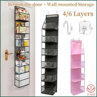 4/6 Layers PVC Storage Hanging Bag for Toy Sundries Multifunction Storage Organizer Behind Door 1pc