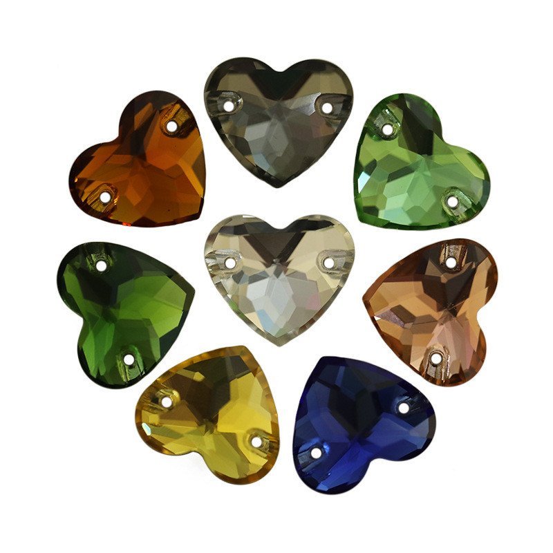 อุปกรณ์เสริมเสื้อผ้าคุณภาพสูง หินประดับหัวใจแบน สร้อยข้อมือ สร้อยคอมือทำ สำหรับกระเป๋าและรองเท้า 2BH