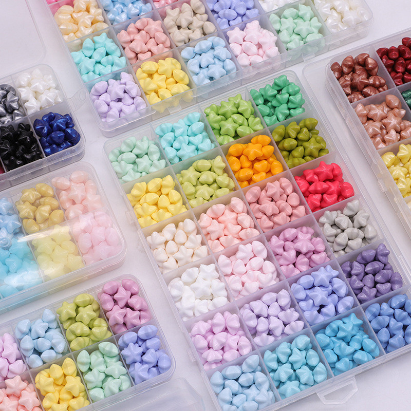 Star Lacquer Wax Particles Set 24 Grids Macaron Color Series Lacquer Wax ราคาถูก Pentagon Lacquer Se