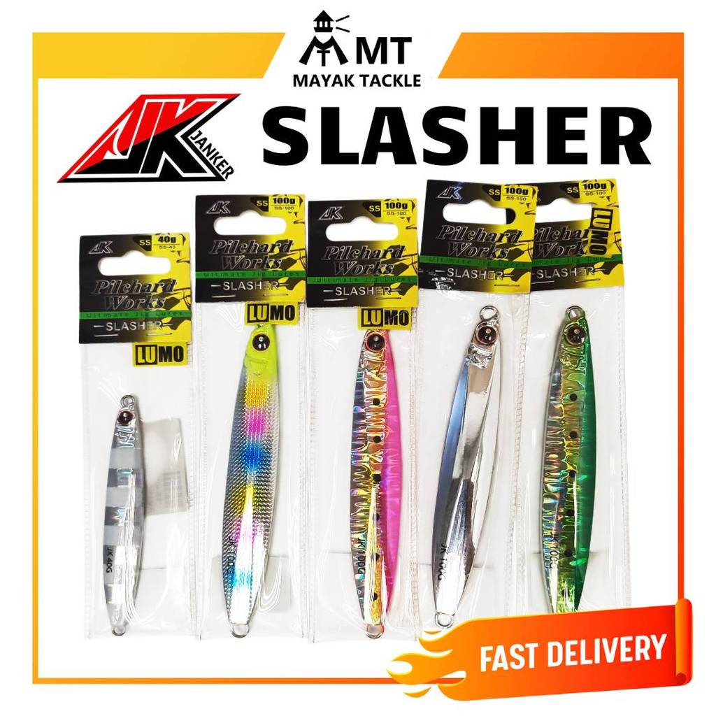 JANKER PILCHARD WORKS SLASHER JIG 40G/60G/80G/100G JK FISHING LURE METAL JIG STOCKJIGGING JIG