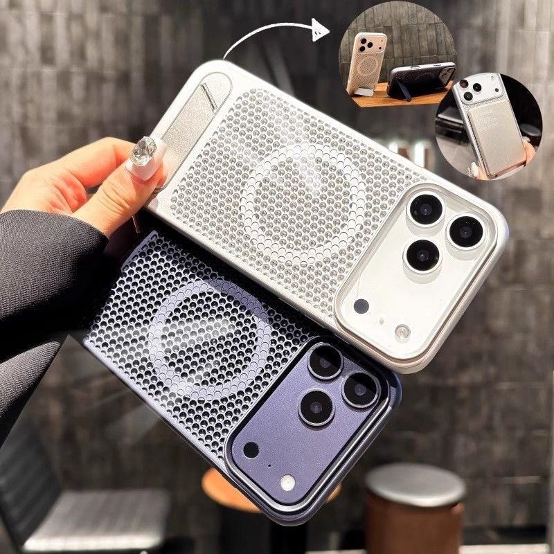 เคส iPhone 17 16 15 14 13 12 11 pro max ระบายความร้อนฟองน้ำ แม่กเนต สายแบตไร้สาย ตั้งดูวิดีโอ เคส เคสไอโฟน 14 15 16 plus