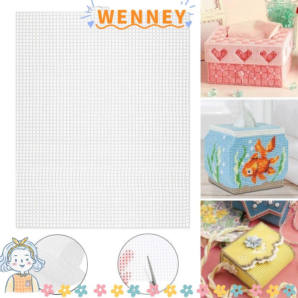WEY Bag Mesh Grid, Plastic White Black Mesh Canvas, Purse Making Supplies 33.5x26CM 7CT Bag Rug เส้น