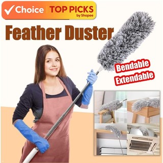 Long Microfiber Feather Duster (280cm) - Strong Absorption, Extendable, Flexible Bendable Duster