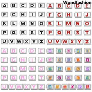 ตัวอักษรภาษาอังกฤษที่มีสีสันอิตาเลี่ยน Charm สร้อยข้อมือ Fit…