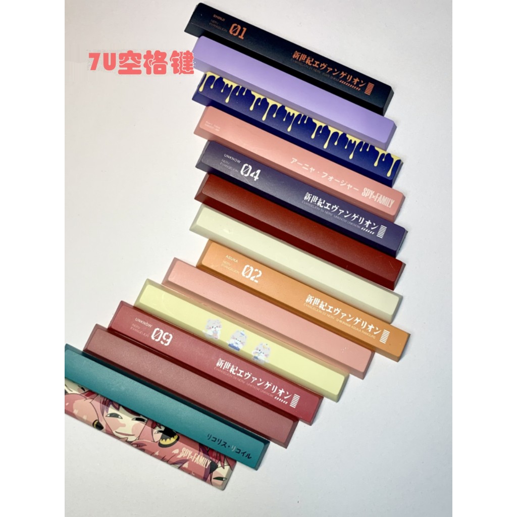 keycap คีย์แคป Small Roll Keycap 6.25 U/7U Space Key Mystery Box 5 PBT Sublimation Unique Solid Colo