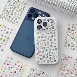 Kitty Kitty Kitty Cat Sticker Apple iphone17 โทรศัพท์มือถือกลับเชลล์กันน้ําสามมิติน่ารักสร้างสรรค์ Niche สติกเกอร์ตกแต่ง