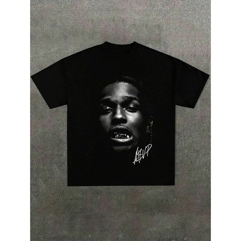 2026欧码230gPlus Size Men, ASAP Rocky Graphic Black Tee WithCOD YNLY