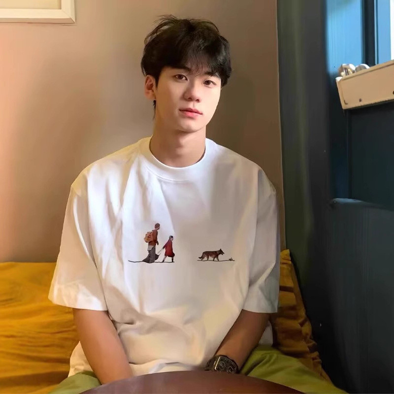 2026 American Creative Fun Youth Student Short-Sleeved T-Shirt Men Summer Street Wear All-Match Loos