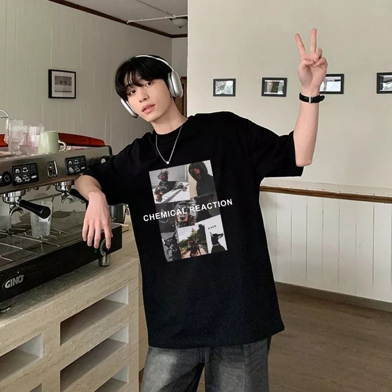 เสื้อเชิ้ตโอเวอร์ไซส์ 7TCC สวมใส่สบาย ไม่หด คอกลม ผ้าคอตตอน ไม่มีริ้วรอย สะโพกอเมริกันสตรีท