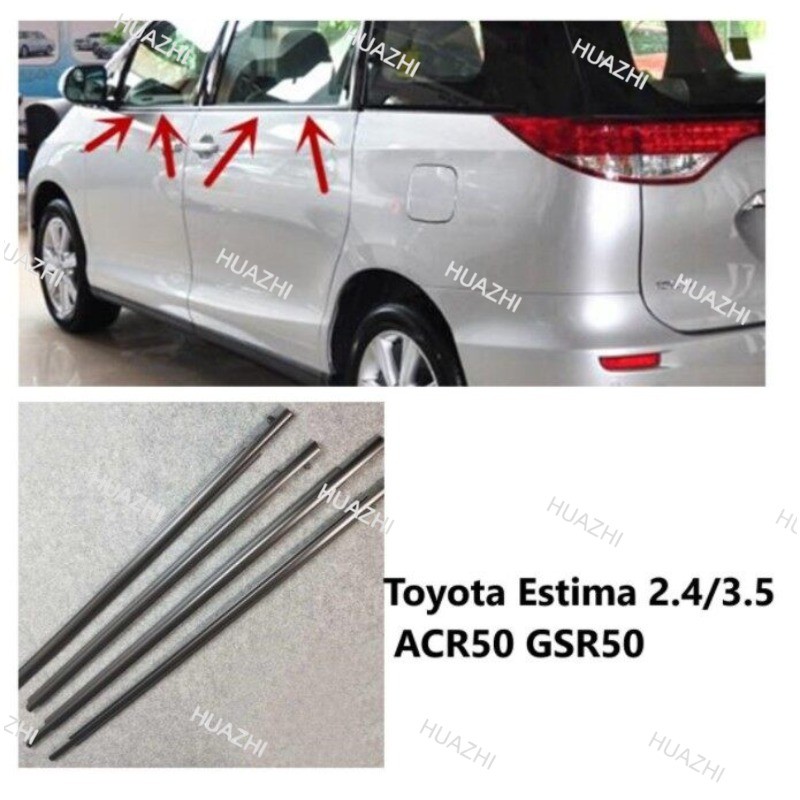 ZC Toyota Estima 2.4/3.5 ACR50 GSR50 กระจกประตู/หน้าต่างด้านนอก Moulding ยางป้องกัน Weatherstrip