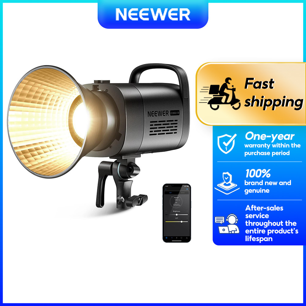 NEEWER CB60B 70W Bi สี 2700K-6500K ไฟ LED วิดีโอ Bowens Mount & App ควบคุม