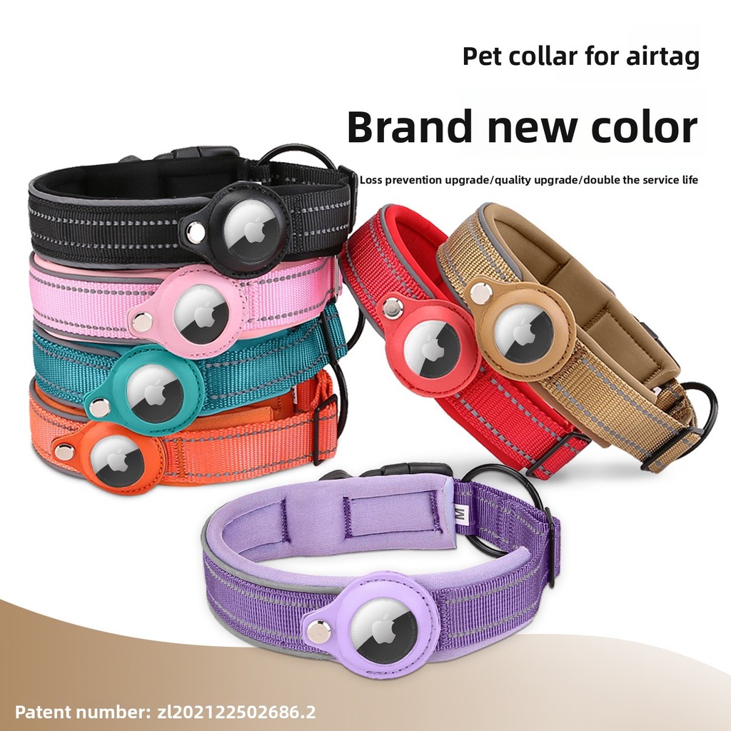 เข้ากันได้กับ AirTag Dog Locator Collar Tracker เหมาะสําหรับสุนัขขนาดกลางและขนาดใหญ่ Anti-Choker Collar สัตว์เลี้ยงติดตาม Anti-Lost Collar