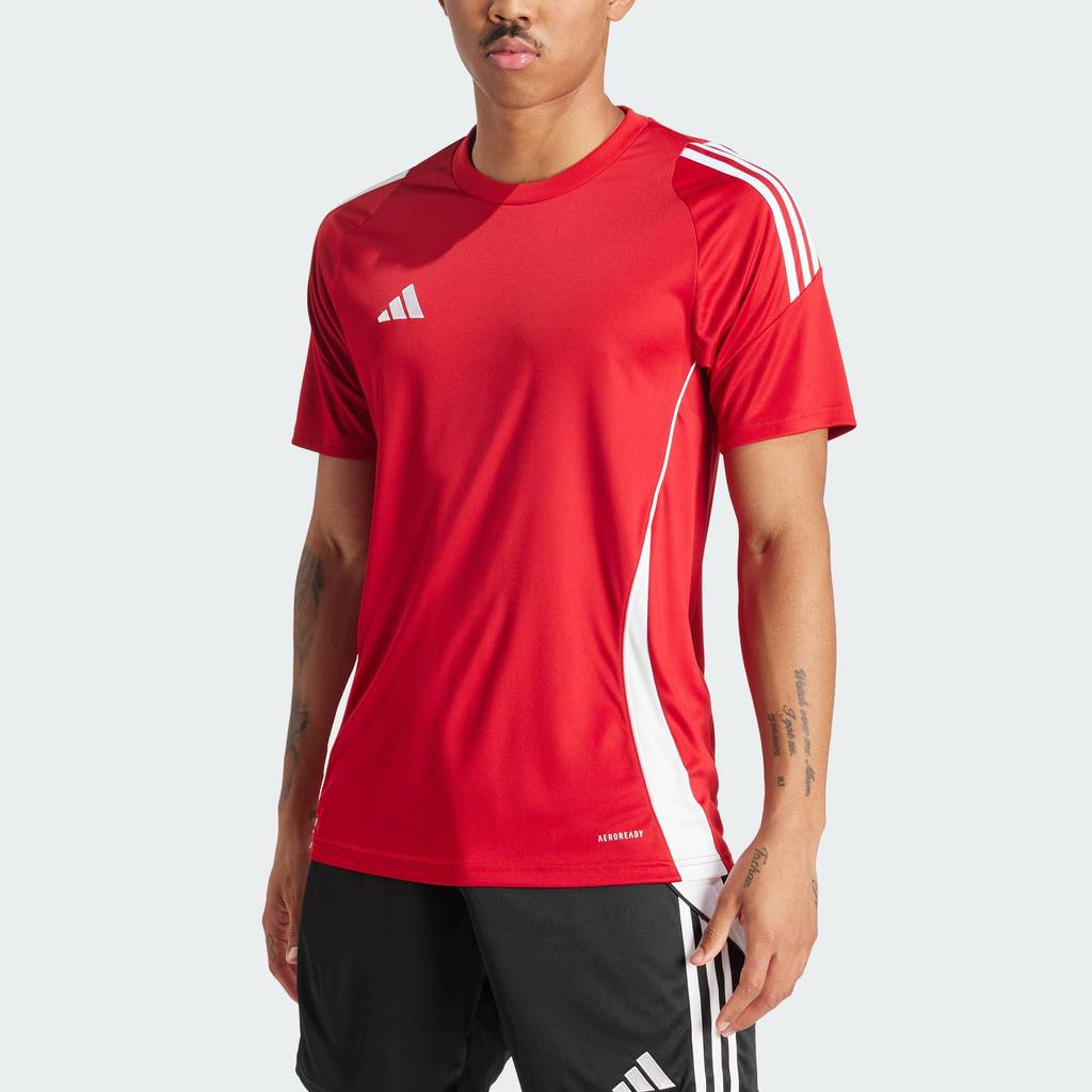 adidas ฟุตบอล เสื้อฟุตบอล Tiro 24 ผู้ชาย สีแดง IS1016