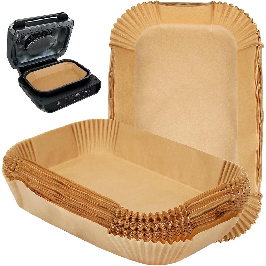 BYKITCHEN Air Fryer Liners สําหรับ Ninja FG551/DG551/IG651 Foodi สมาร์ท XL ย่างในร่ม, ชุด 100, สี่เห