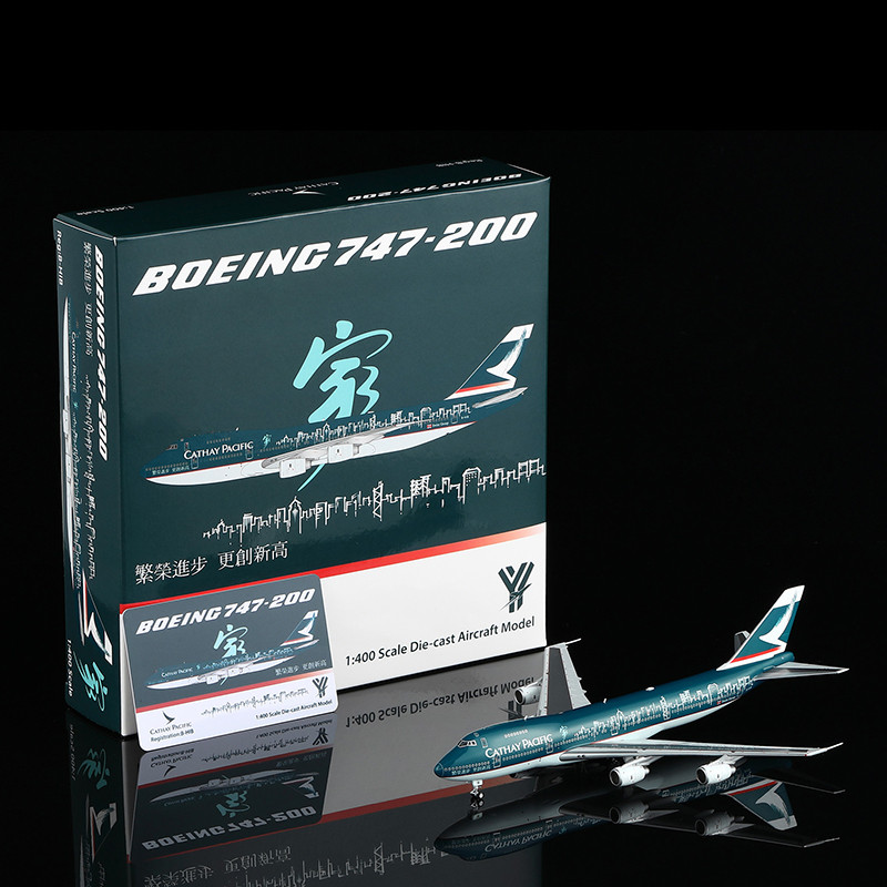 YY Wings 1/400 Cathay Pacific Airlines B747-200 เครื่องบินโลหะผสมรุ่น B-HIB