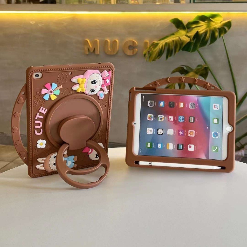น่ารักนักบินอวกาศ Lanyard สายคล้องเด็กซิลิโคนกรณี Anti-Shock สําหรับ Samsung Tab A9 8.7/Tab A9 Plus/