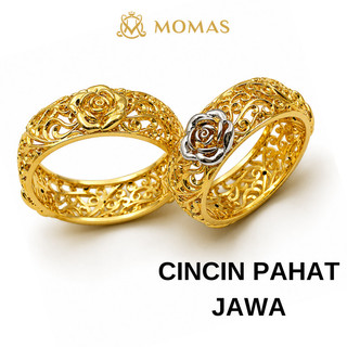 MOMAS CINCIN PAHAT JAWA 5D Emas 916 Original Cincin Belah Rotan Emas 916 Bajet Cincin Fesyen Emas Tulen Cincin Emas 916