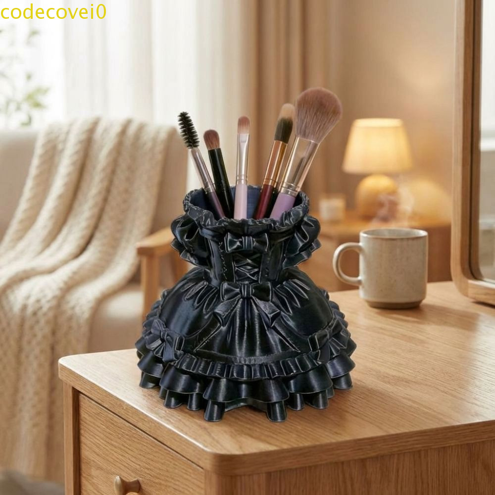 CODECOVEI กล่องเก็บชุดเจ้าหญิง, ที่ใส่ปากกาความจุขนาดใหญ่พิมพ์ลาย 3D, ความงามสไตล์น่ารักเป็นมิตรกับสิ่งแวดล้อม PLA ที่ใส่แปรงแต่งหน้าของขวัญ