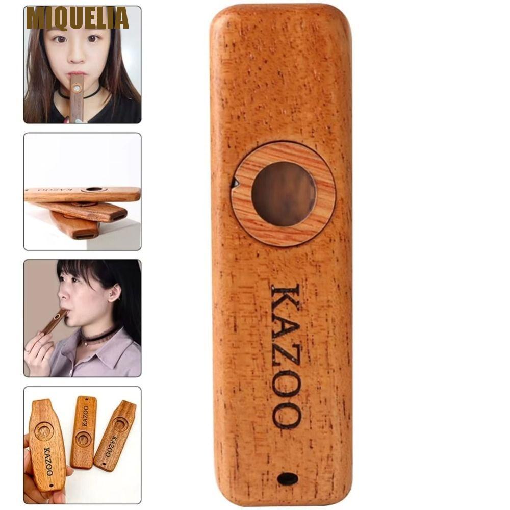 MIQUELIA ไม้ Kazoo ไม้พร้อมเชือกเส้นเล็ก น้ําหนักเบารองรับ Kazoo, Professional Performce Instruments