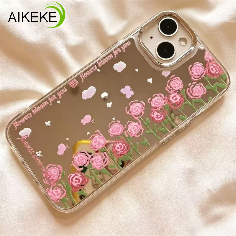 หรูหราทิวลิปดอกไม้กระจกเคสโทรศัพท์สําหรับRealme C25 C25S C25Y C21 C21Y C2 C20A C17 C15 C12 C11 C1 P4