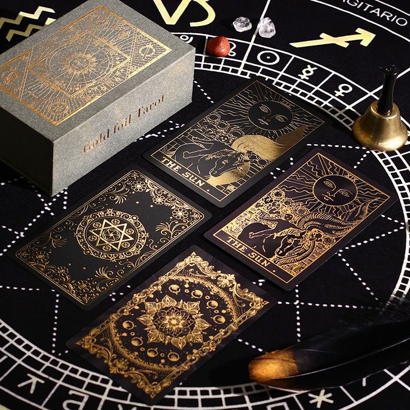 เกรดสะสมพรีเมี่ยมไพ่ทาโรต์ชุดเต็มวินเทจศิลปะสไตล์เครื่องประดับบ้าน Celestial Oracle การ์ดแผนภูมิดาวโหราศาสตร์ตกแต่งของขวัญพร้อมกล่องของขวัญ