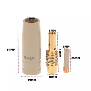 [ Heabety] 3 ชิ้น/เซ็ต 0.8/1.0/1.2 มม.ไฟฉาย MIG แก๊สหัวฉีดเคล็ดลับผู้ถือ 15AK MIG MAG เชื่อมไฟฉายเคลือบใหม่หัวฉีดป้องกัน [COD]