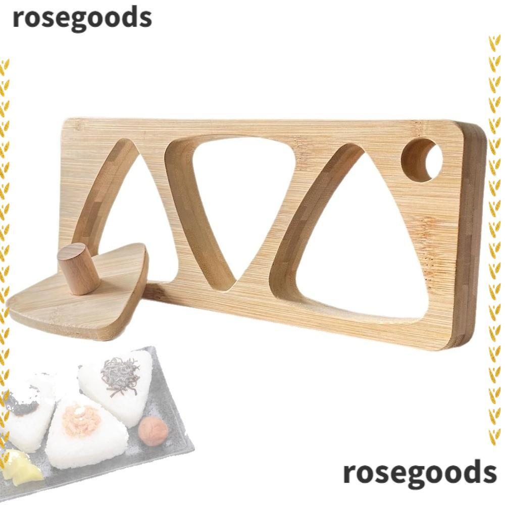 ROSEGOODS แม่พิมพ์ Onigiri แผ่นกดรูปสามเหลี่ยมแม่พิมพ์ข้าวปั้น, Sushi Shaper ไม้ทนทานนํากลับมาใช้ใหม่แม่พิมพ์ซูชิเด็กอาหารกลางวัน