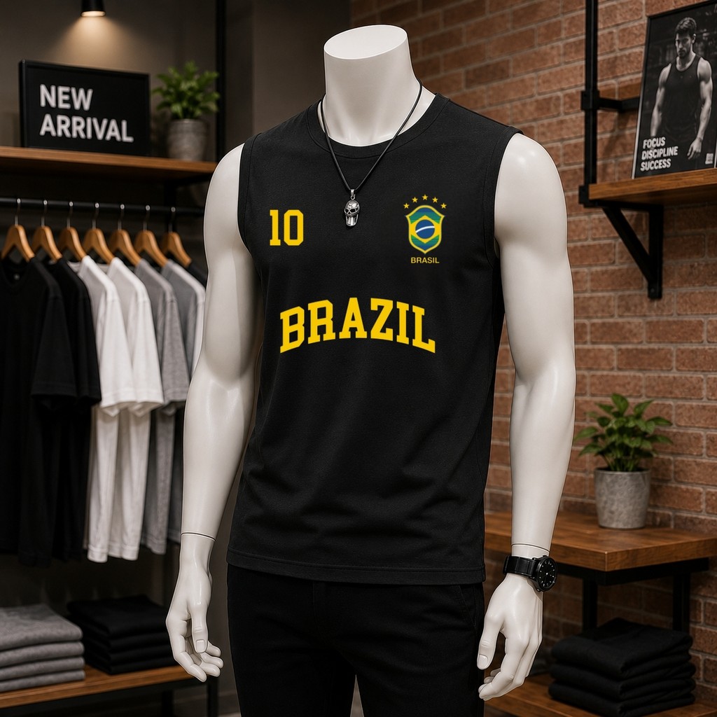 SQUID SINGLET ADULT BRAZIL/ WORLD CUP EDITION/SINGLET เสื้อยืด TOP/SPORTS SINGLET/CASUAL/UNDERWEAR