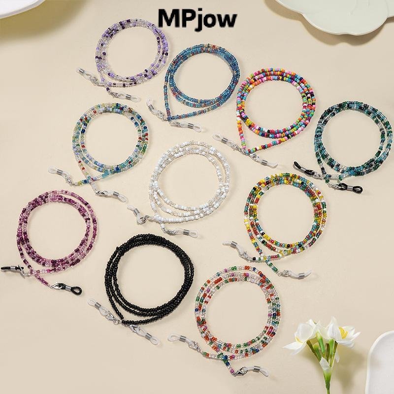 MPJow สีสันข้าวลูกปัดแว่นตาคริสตัลลูกปัดแว่นตา Lanyard ผู้หญิง Face-Mask สายคล้อง Ne สายไฟ Anti-Drop แว่นตากันแดดผู้ถือเชือก Nice