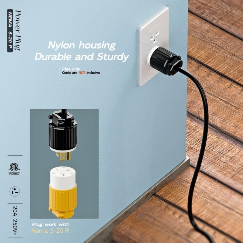 SWEET~ ปลั๊กไฟ 20A 250V NEMA 6 20P ปลั๊กไฟสําหรับอุปกรณ์กําลังสูง