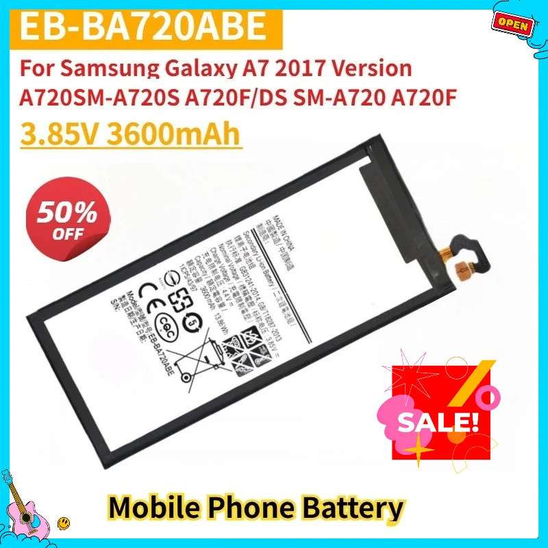 เปลี่ยนแบตเตอรี่โทรศัพท์มือถือ EB-BA720ABE 3.85V 3600mAh สําหรับ Samsung Galaxy A7 2017 รุ่น A720SM-