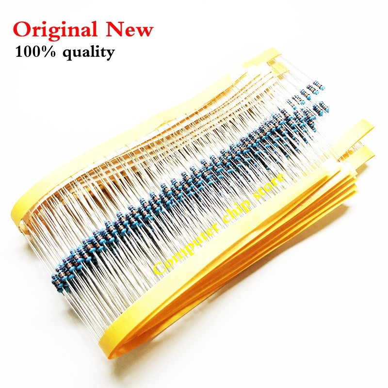 100PCS 220 โอห์ม 220R 1/4W ตัวต้านทานฟิล์มโลหะ 1%