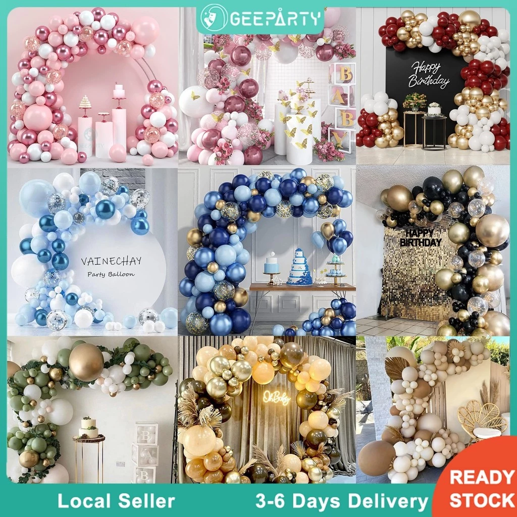 GeeParty ชุดซุ้มลูกโป่งตกแต่ง DIY สำหรับงานวันเกิด งานแต่งงาน งานรับปริญญา ปาร์ตี้พร็อพตกแต่งงานเลี้ยง