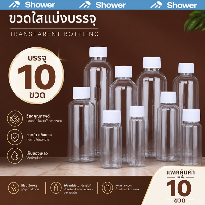 ขวดพลาสติกใสขนาด1000ml  จำนวน100  ขวดพร้อมฝา