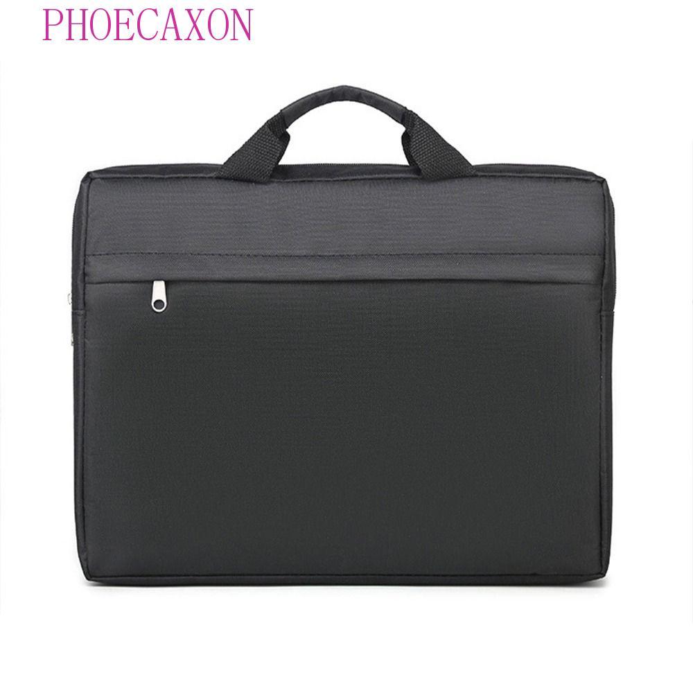 PHOECAXON กระเป๋าเอกสารผู้ชาย, แฟ้มโฟลเดอร์กระเป๋าเอกสารธุรกิจ, Simple Thicken สีดํา Multi-layer Business Tote Bolsas ทนายความ