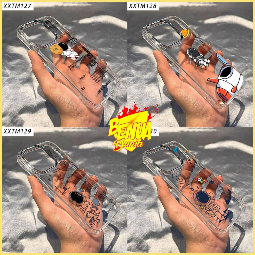 CASE CLEAR SPACE MILITARY DROP ASTRONAUT MOTIF สําหรับ INFINIX NOTE 30 30 PRO 40 40 PRO 50 50 PRO 50