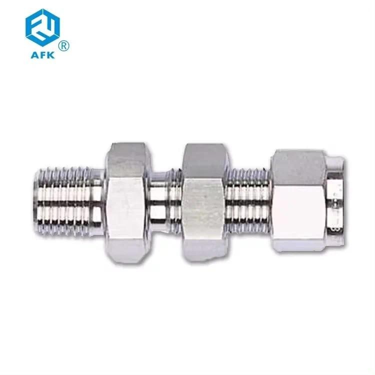 Bulkhead Mlae Connector 1/4in Tube x 1/8in NPT ชาย Bulkhead อุปกรณ์สแตนเลส 316L